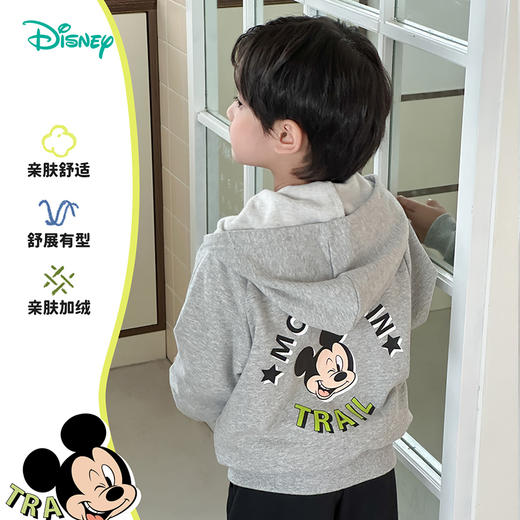 迪士尼加绒24秋冬季男童套装连帽卫衣束脚卫裤运动休闲两件套ZD3DT036 商品图2