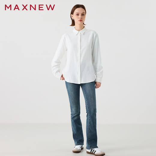 【衬衫】柔软棉感长袖衬衫1N4222304 商品图4