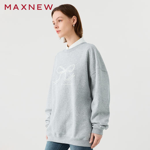 【卫衣】廓形印花圆领卫衣1N4222402 商品图2