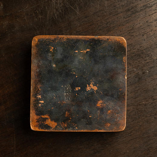 民国 铜錾刻渔樵问答墨盒 商品图4