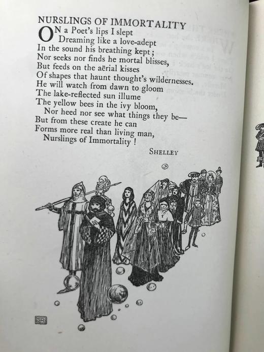 约1900年左右 魔法之窗：童话诗选集 数十幅插图 漆布精装32开 商品图14