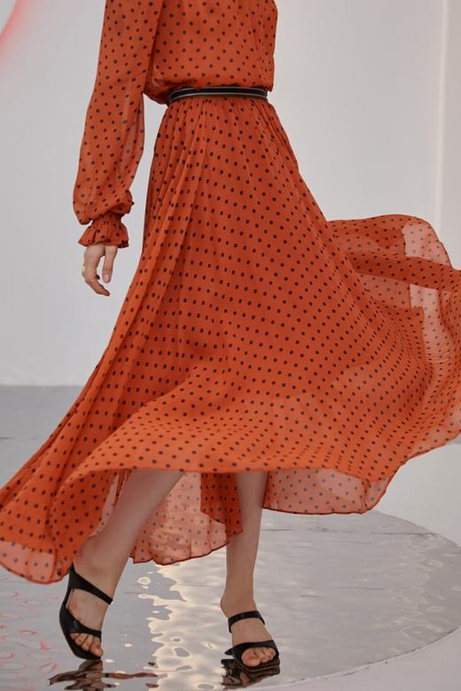 DAMO WANG/王大墨 织带腰头波点长裙 14085 商品图0