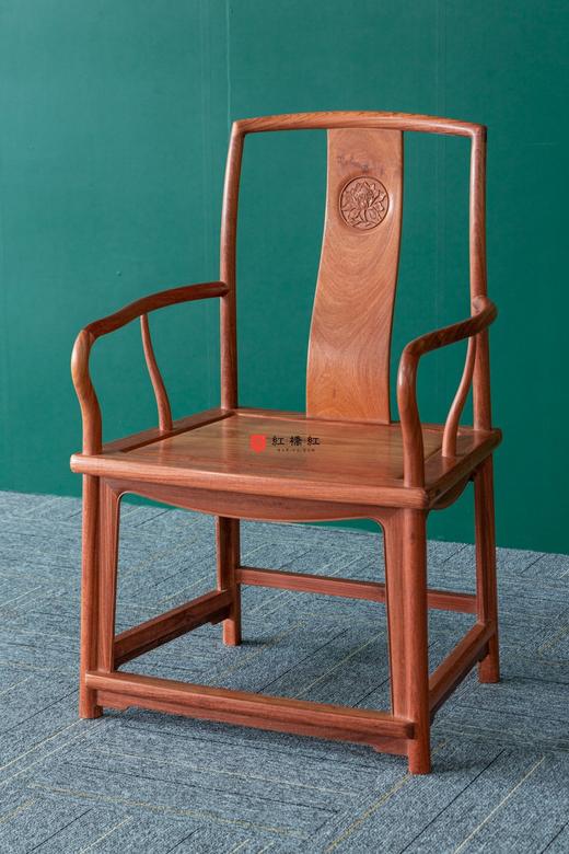 红桥红  家具严选  缅甸花梨（大果紫檀）【宝蕴楼扇形 南官帽椅】 商品图1