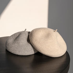 疯帽子 高支数 羊毛贝雷帽冬季韩版百搭画家帽子女