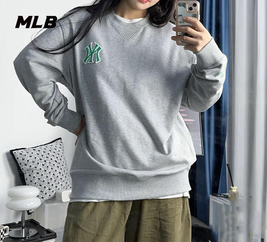 MLB卫衣男女装2023春季新款老花圆领时尚运动套头衫3AMTD0131 商品图1