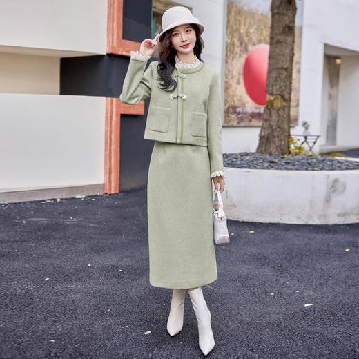 法式小香风重工花边毛呢套装，时尚气质小个子两件套裙HR-YJLY1388A 商品图0