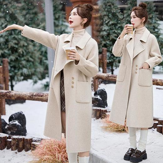 双面呢大衣时尚，中长款过膝气质时尚毛呢外套HR-GJC8609 商品图1