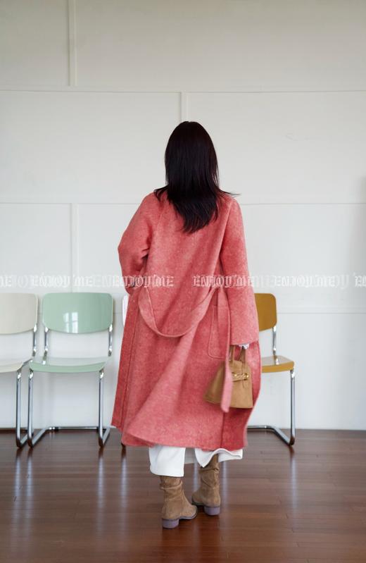 【门店同款】ENJOY2024年冬季柔韧与共瑰丽之夜腰带大衣 160045347 商品图13