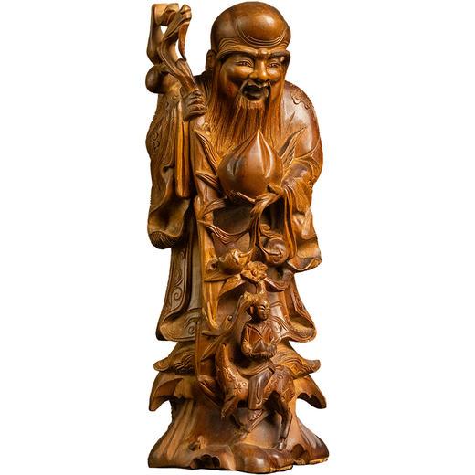 清 楠木雕寿星人物摆件 商品图5