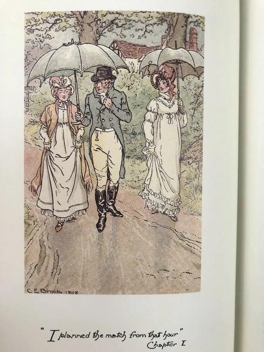 简·奥斯汀《爱玛》 布洛克兄弟12幅彩色插图 豪华皮装大32开 商品图2