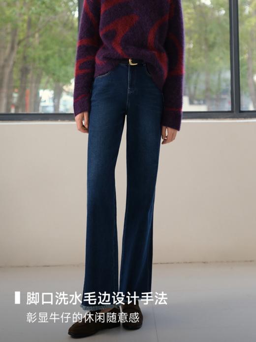 冬日暖脚裤特绒亲肤微喇牛仔裤FCE4JEN147 商品图4