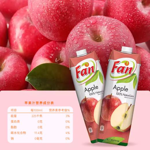 纯果芬果汁1L*4（橙汁+苹果汁+菠萝汁+葡萄汁4种口味） 商品图8