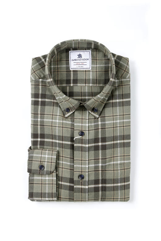 【高品质秋冬绒布衬衫断码清库存】占姆士男士秋冬全棉法兰绒中青年绒布衬衫 商品图11