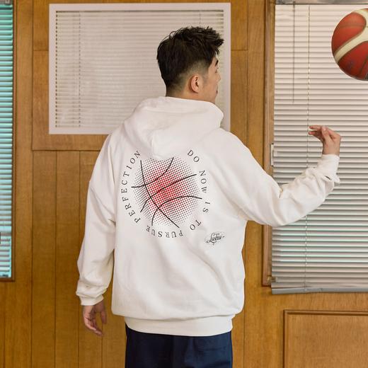 LUSHISILUSHISI加绒保暖日落篮球主题毛圈卫衣套头连帽衫潮宽松休闲 商品图2