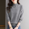 CC-66-5879半高领毛衣女款2024新款冬季时尚菱形针织上衣内搭宽松厚款打底衫 商品缩略图0