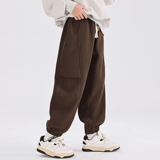 【灯芯绒面料，柔软舒适，保暖又透气】男童秋冬款灯芯绒加绒裤 秋冬新款儿童一体绒 保暖休闲裤中大童裤子-QQ 商品图6