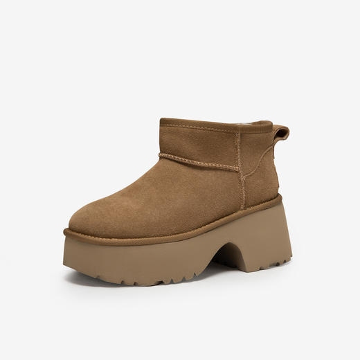 千百度加绒保暖厚底时尚雪地靴冬季女款增高短靴棉鞋A24700504 商品图1