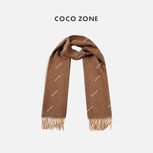 COCO ZONE 美拉德100羊毛围脖巾流苏保暖潮牌女装23C19659 商品图0