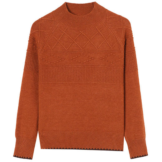 CC-101-82049半高领毛衣女秋冬打底衫2024年新款洋气冬季宽松内搭羊毛上衣潮 商品图4