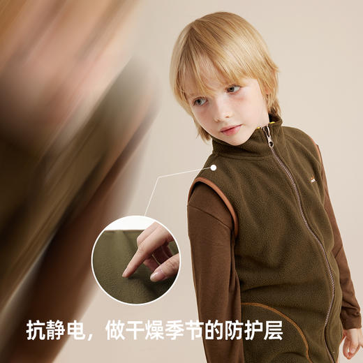 【轻暖摇粒绒 好看与温暖兼具】儿童绣花摇粒绒马甲PDMJ2301-PDMJ2404 商品图3