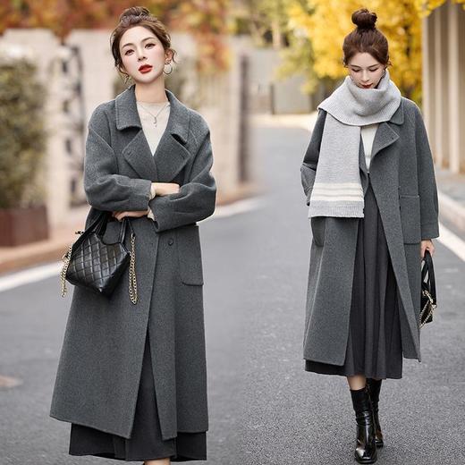 双面呢大衣时尚，中长款过膝气质时尚毛呢外套HR-GJC8609 商品图2