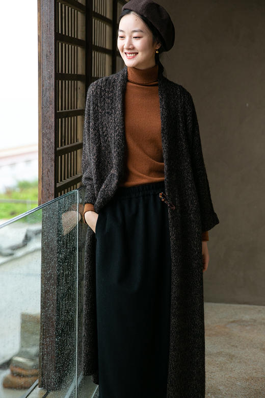 【经典回归】牧衣游原创设计女装羊毛毛织外套加厚宽松气质 百味 商品图5