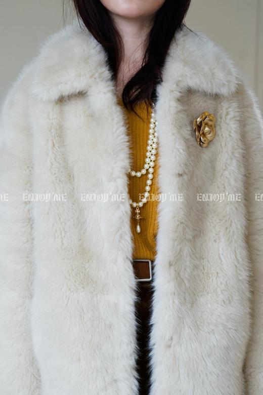 【门店同款】ENJOY冬季自由意志简约小领子毛外套（不配胸针） 1599453139 商品图8