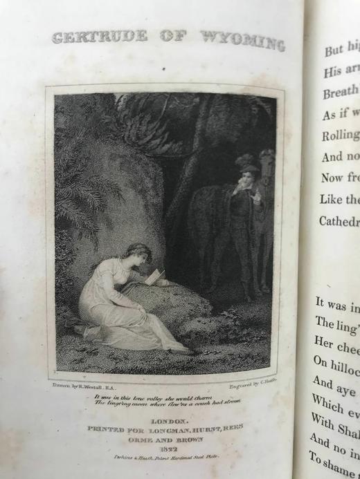 1822年 托马斯·坎贝尔《怀俄明的葛楚德与其他诗歌》 3幅版画插图 全真皮精装36开 商品图5