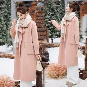 双面呢大衣时尚，中长款过膝气质时尚毛呢外套HR-GJC8609