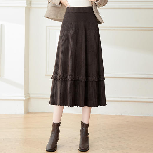 垂感修身针织毛线裙，松紧腰显瘦时尚半身裙MYX- XBMY-99816-L 商品图0