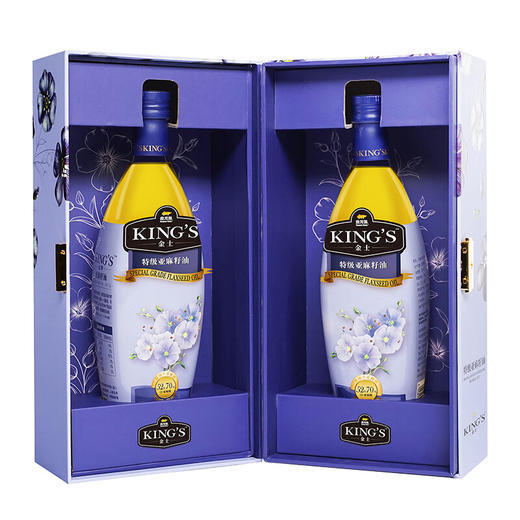 金龙鱼KING'S亚麻籽油750ML*2（新配方/礼盒装） 商品图1
