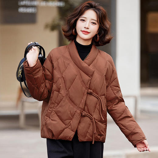 国风中式盘扣，轻薄保暖显瘦气质羽绒服外套HR-YGYL8801-1 商品图3