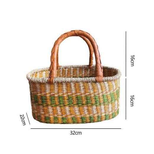 【椭圆/圆形】娜家草编手提篮 商品图2