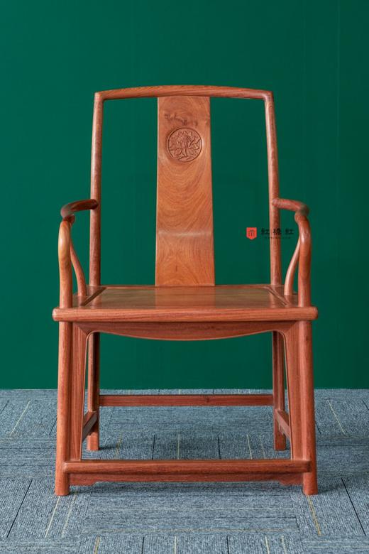红桥红  家具严选  缅甸花梨（大果紫檀）【宝蕴楼扇形 南官帽椅】 商品图0