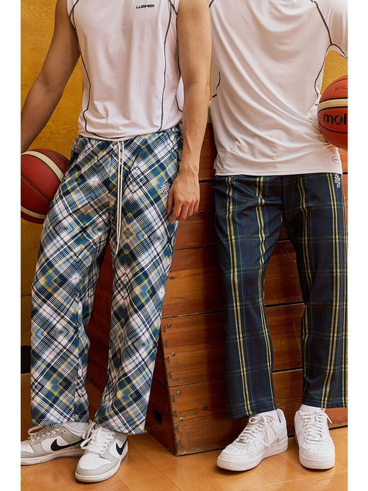 LUSHISILUSHISI浑浊主题休闲抽绳满印直筒运动长裤 商品图5