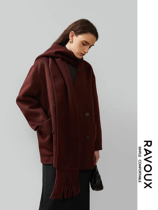 264269920流苏围巾中长款大衣 商品图4