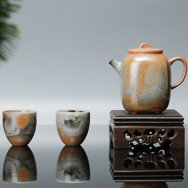 柴烧烟霞 有方壶&蛋壳杯 非遗传承人亲工