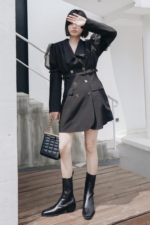 ANSUABEL 设计感小众欧根纱拼接西装连衣裙 14134 商品图1