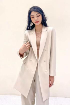 ESTELLICA 米色质感西装长外套 14132