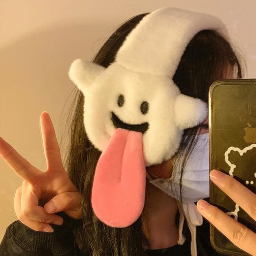 【柔软毛绒！包裹耳朵】个性卡通搞怪吐舌毛绒耳罩女秋冬季保暖护耳套耳捂子耳包耳暖骑行,调皮鬼吐舌造型，可爱又搞怪，保暖不透风。ry 商品图0