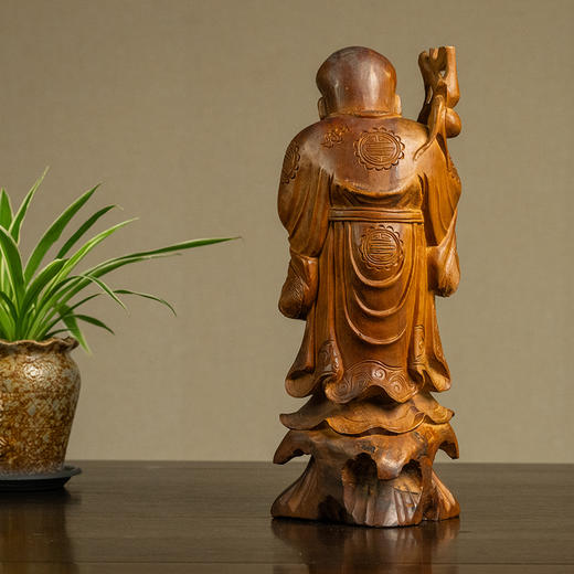 清 楠木雕寿星人物摆件 商品图3