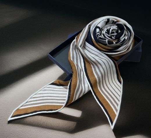 优品堂【逐光】三角形真丝+羊绒围巾披肩两用 商品图4