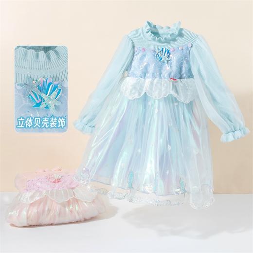 迪士尼女童美人鱼长袖连衣裙234DQ0298 商品图2