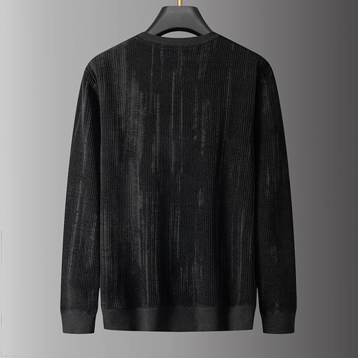 【加绒】【新款DPS】大依优型大码男装加绒圆领卫衣打底T恤套头纯色上衣男士胖子 商品图1