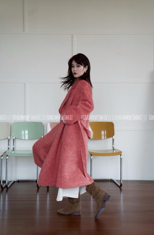 【门店同款】ENJOY2024年冬季柔韧与共瑰丽之夜腰带大衣 160045347 商品图12