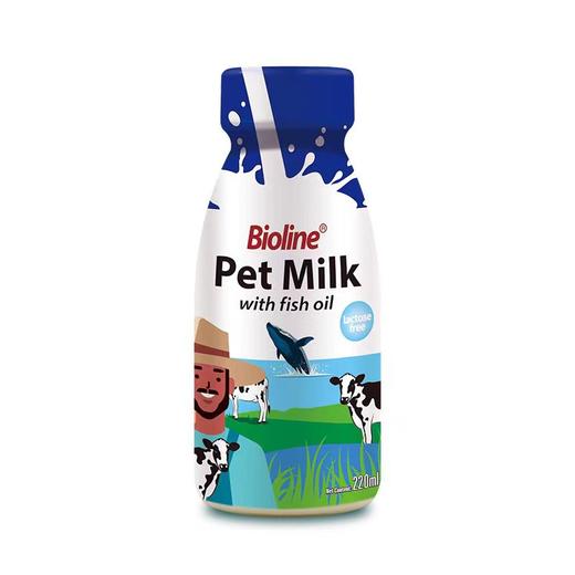 Bioline宠物鱼油牛奶猫狗通用补水补钙0乳糖全脂牛乳鲜奶促进食欲220ml一箱6瓶 商品图1