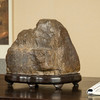 清 灵璧石“紫峰千仞”文房赏石（红木座） 商品缩略图2
