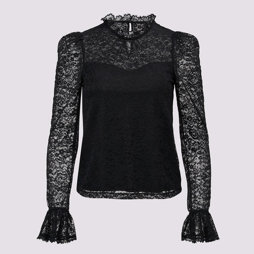 精致浪漫优雅感蕾丝衫打底衫24冬修身显瘦上衣女 商品图4