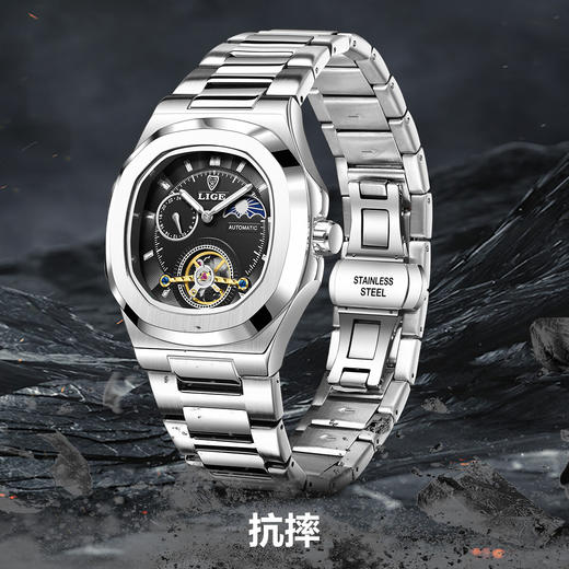 利格 经典商务时尚陀飞轮机械表  LG6821 商品图4
