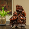 清 黄杨木透雕子母瑞兽香薰（红木座） 商品缩略图1